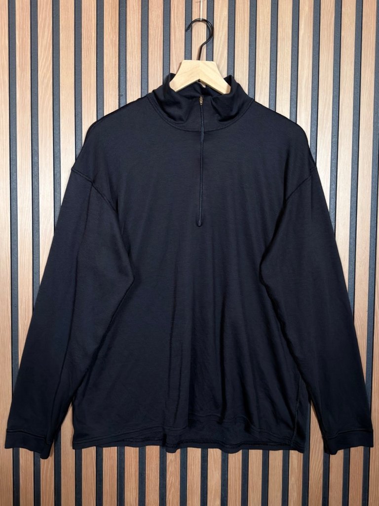 Patagonia Jacket Xl Mens Capilene Black 1/4 Zip Pullover 100% Poly Jersey Fabric